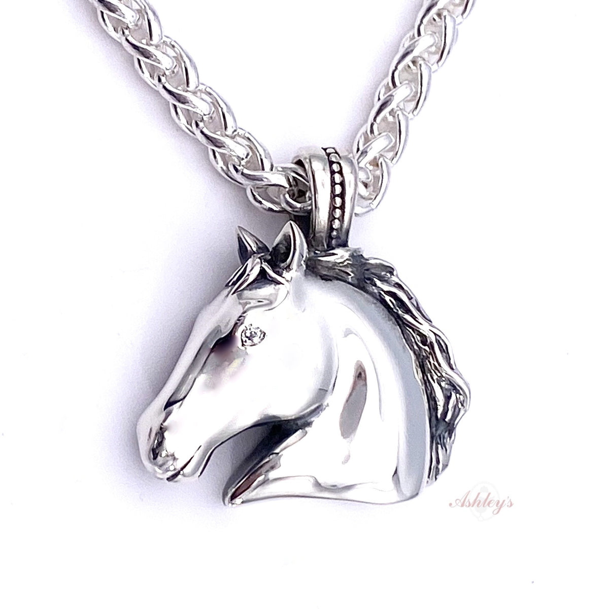 Horse Head Pendant, Sterling Silver – Ashley's Equestrian