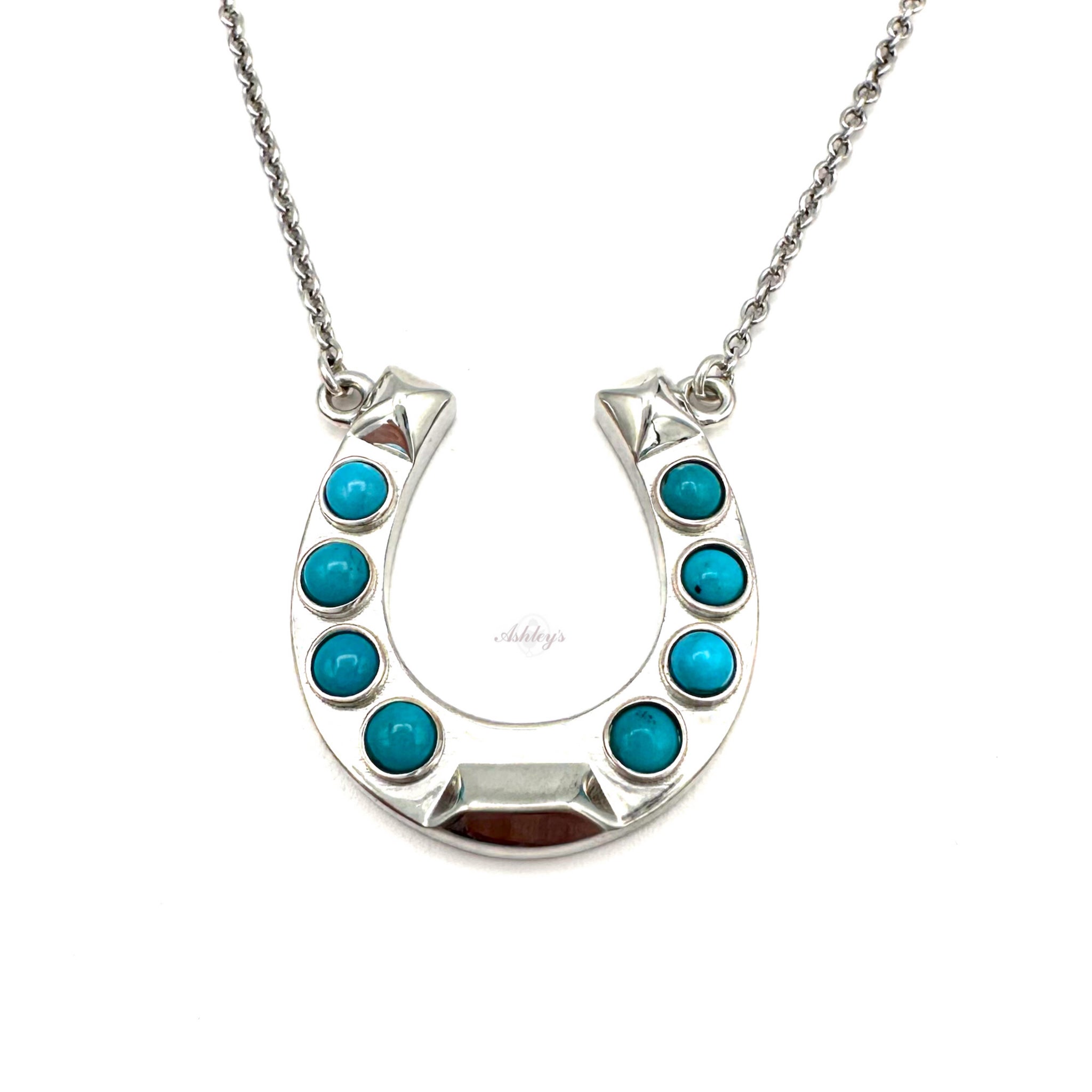 Horseshoe Necklace Turquoise, Sterling Silver – Ashley's