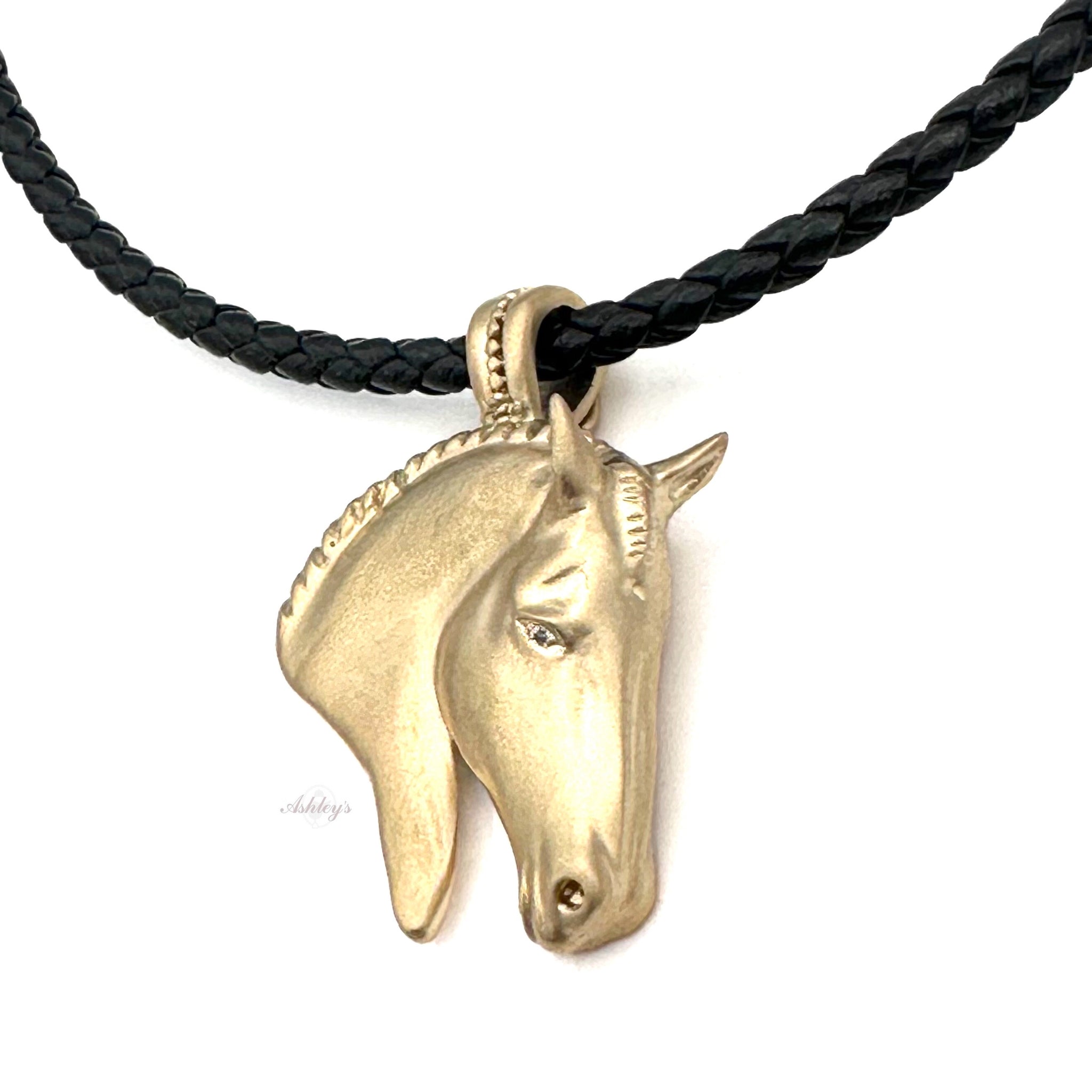 Horse Head Pendant, Braided in 14k Gold – Ashley's Equestrian
