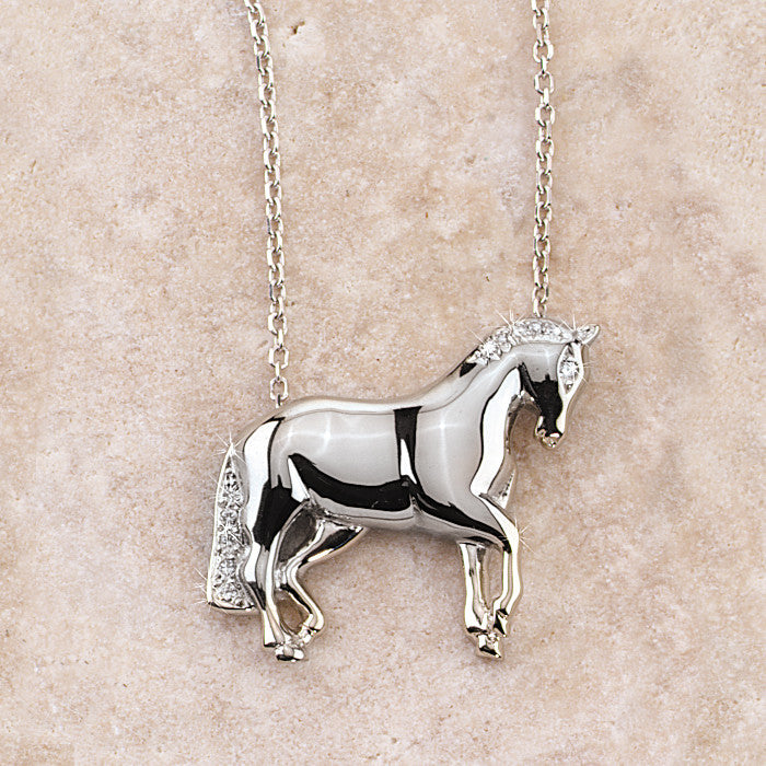 Women's Sterling Silver Horse Pendant (18
