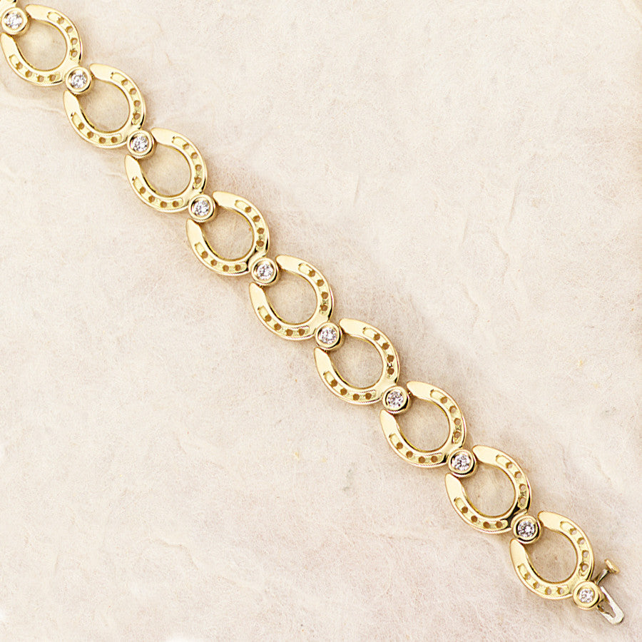 Horseshoe Bracelet, Diamonds 14k Gold – Ashley's Equestrian