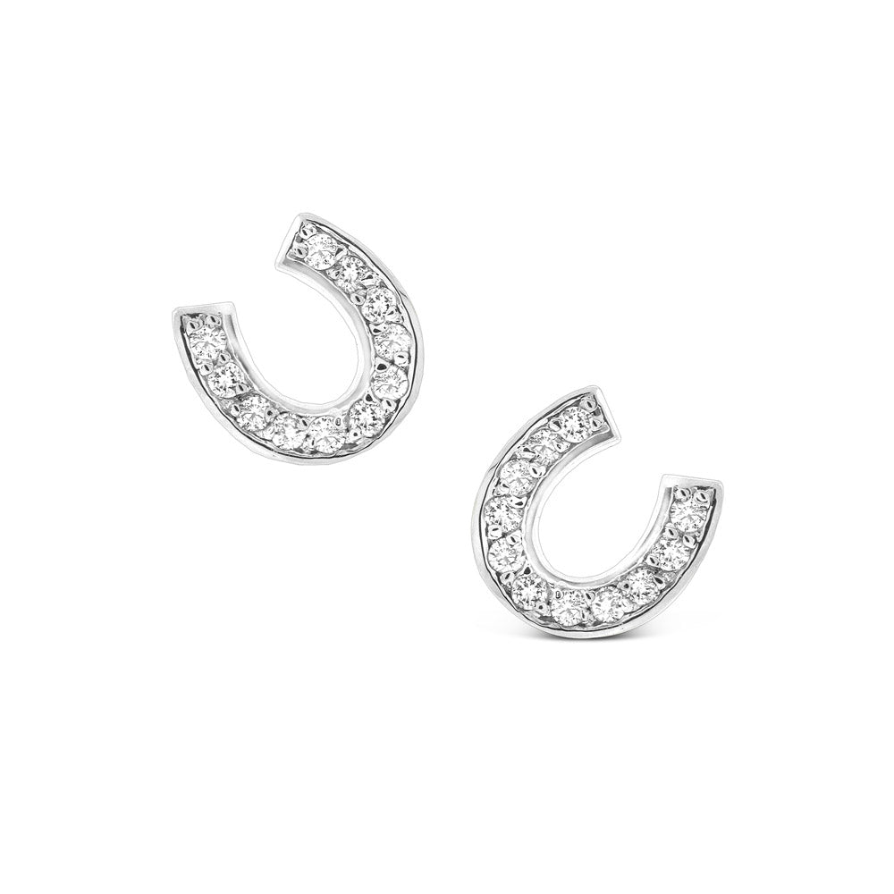 Horseshoe diamond earrings discount
