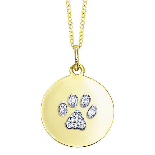 Buy Paw Print Necklace Pendant 14k Gold Necklace Solid Gold Necklace Animal  Jewelry Cat and Dog Lover Gift Online in India - Etsy