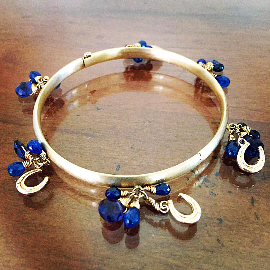 Blue sapphire bangle bracelet sales