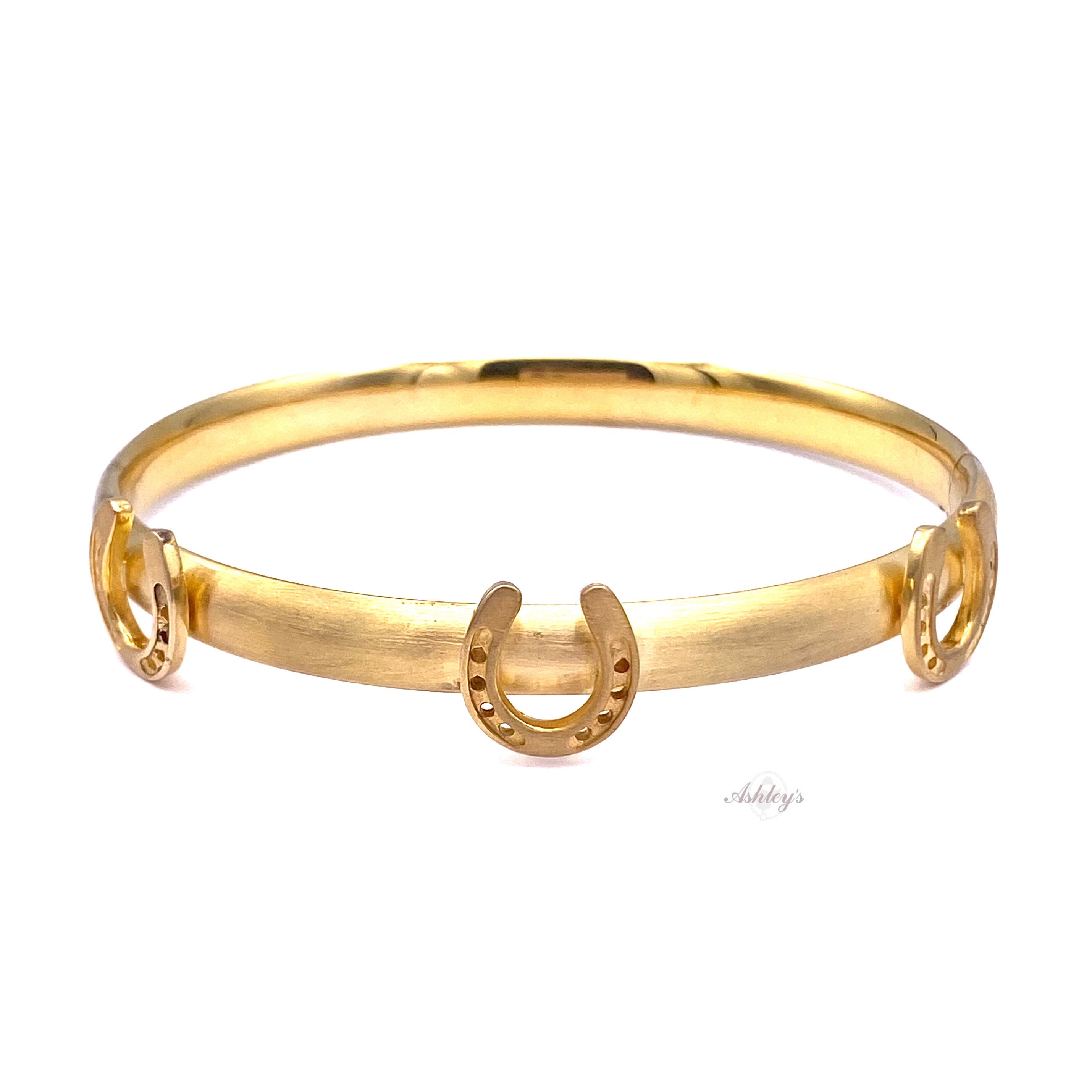 Horse Shoe Bangle Bracelet, 14k Gold – Ashley's Equestrian