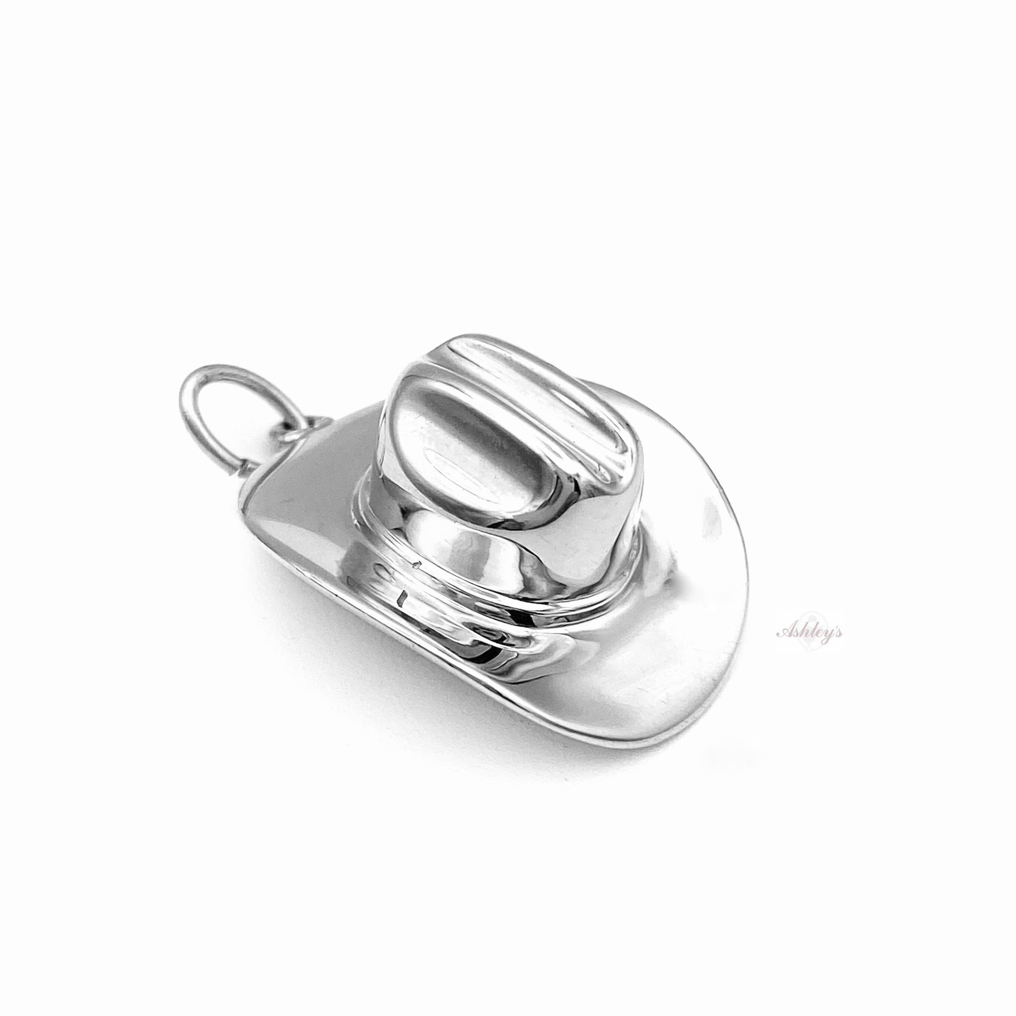 Ciondolo a forma di cappello da cowboy western in argento sterling 925 Ciondolo a forma di cappello da cowboy western in argento sterling 925