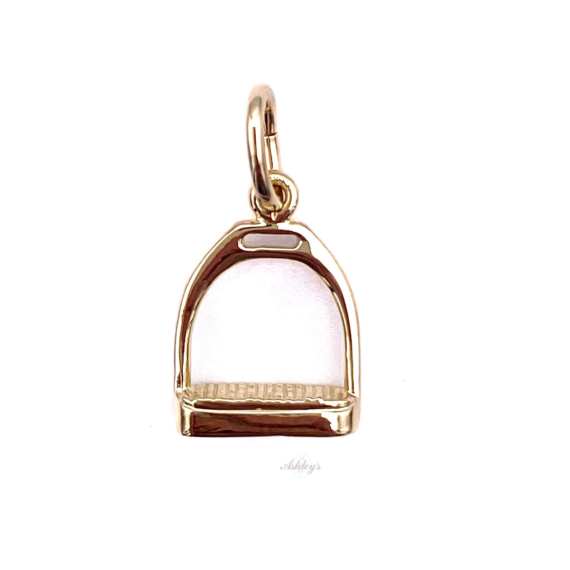 Stirrup Charm 14k gold Ashley s Equestrian