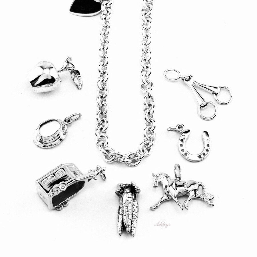 Sterling Silver Chain Bracelet with Heart Charm
